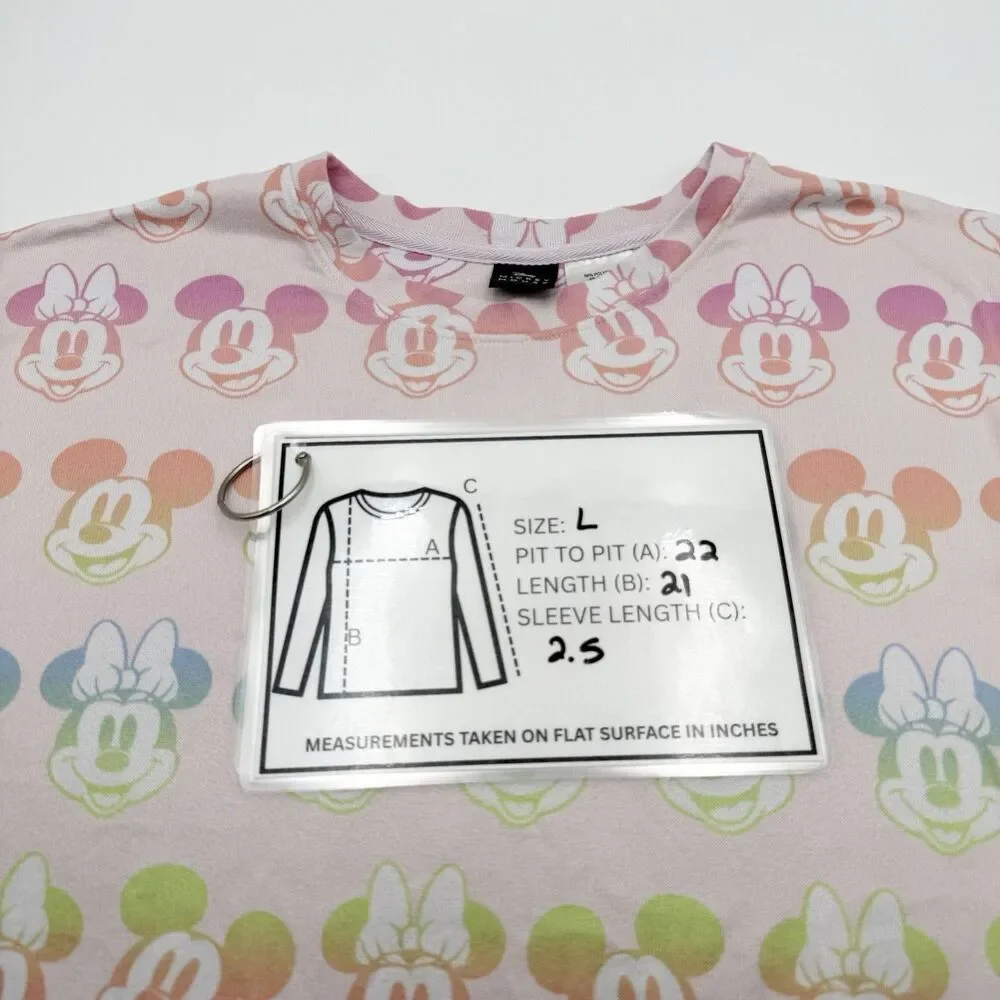 Disney Women’s Mickey Minnie Pajama Set  XL 12 / 14 Tie Dye Ombré Pastel Soft - Picture 4 of 8